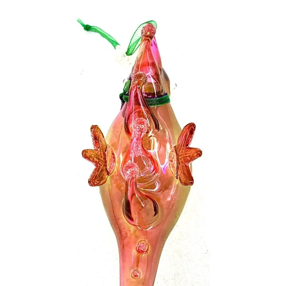 Seahorse Christmas Ornament Hand Blown 6